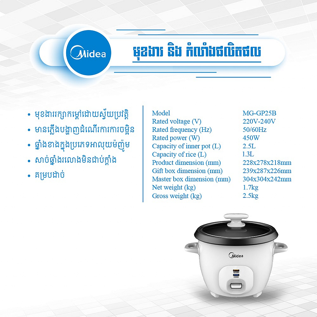 Midea Rice Cooker (1.0L)